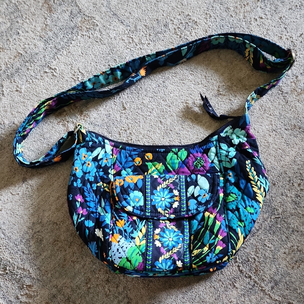 Vera Bradley Blue and Green Floral Shoulder Bag